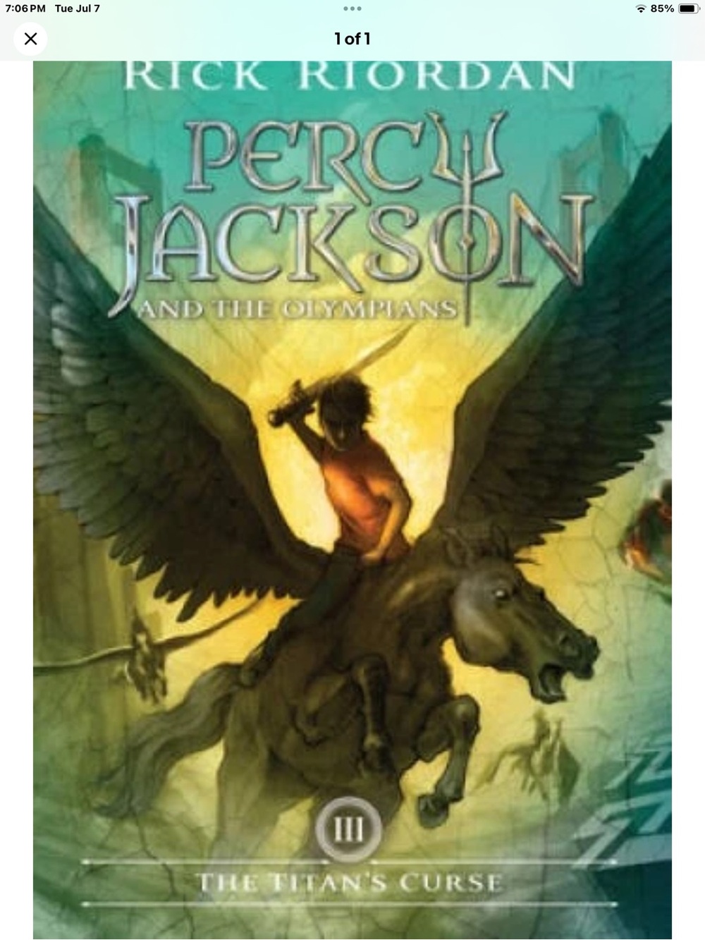 3 Percy Jackson Books the Last Olympian, The Battle of the Labyrinth, Titan’s…